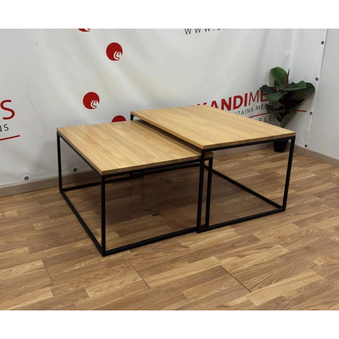Conjunto de Mesas de Café Square Set (Roble)